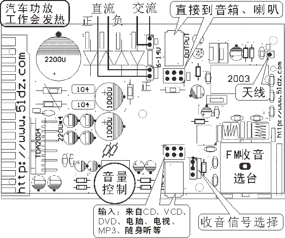 cd2003收音 2004功放套件